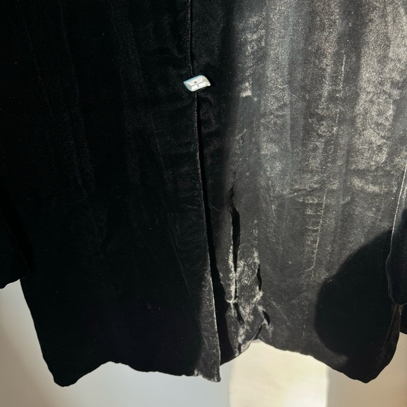 J. Jill Lightweight Vintage Velvet Jacket Black Collared Pockets Size 16 - Picture 5 of 5